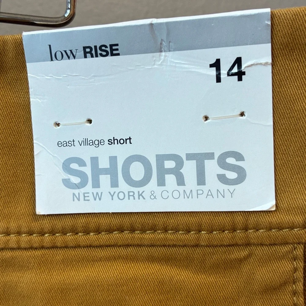 New York & Company East Village Mustard Shorts, 14 - Picture 4 of 6